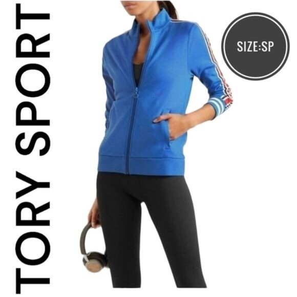 Tory Burch Sport Side Stripe Track Jacket,Size SP - Picture 1 of 13